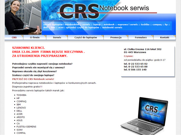 CRS naprawa laptopów